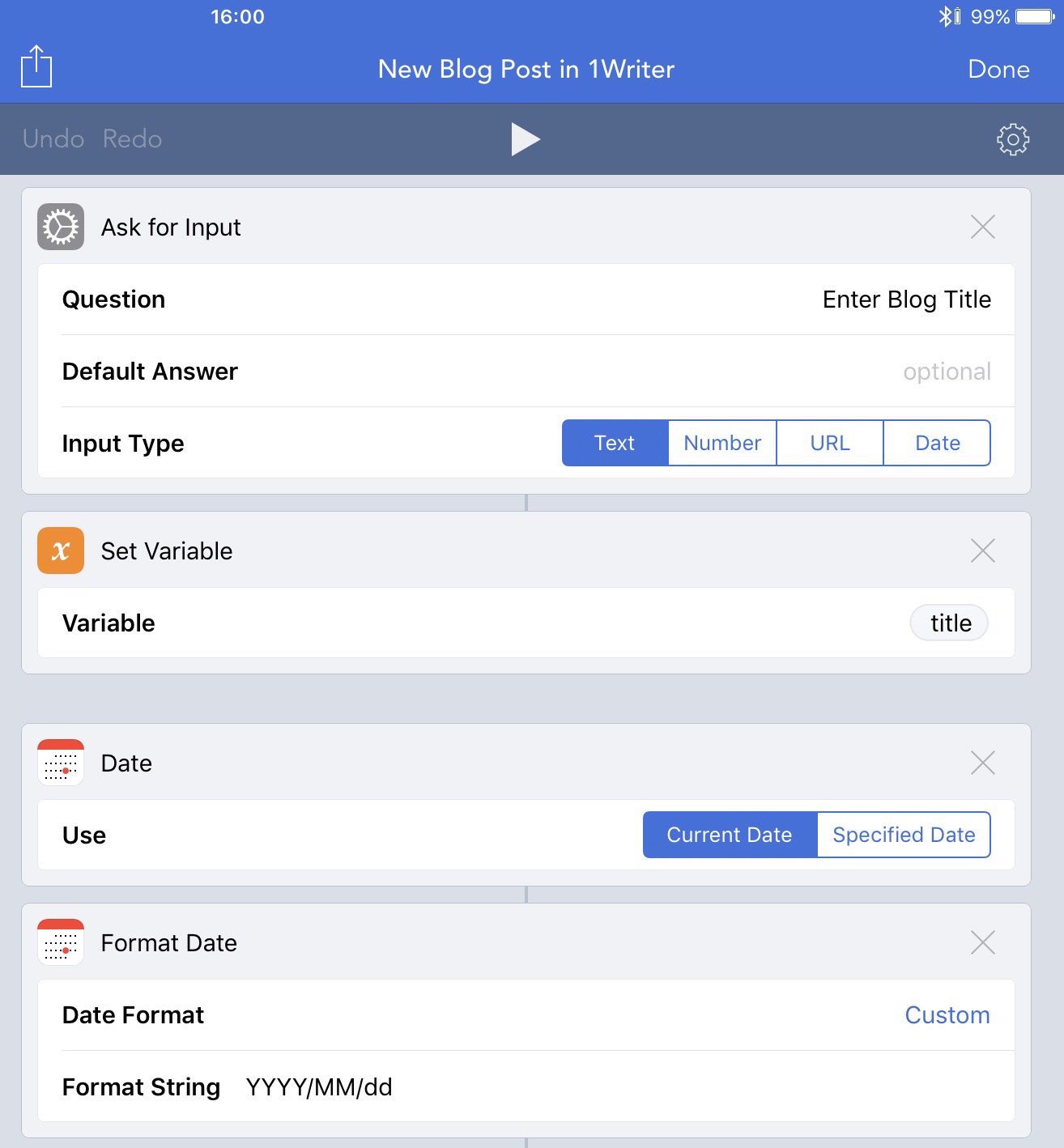 Worflow configuration 1