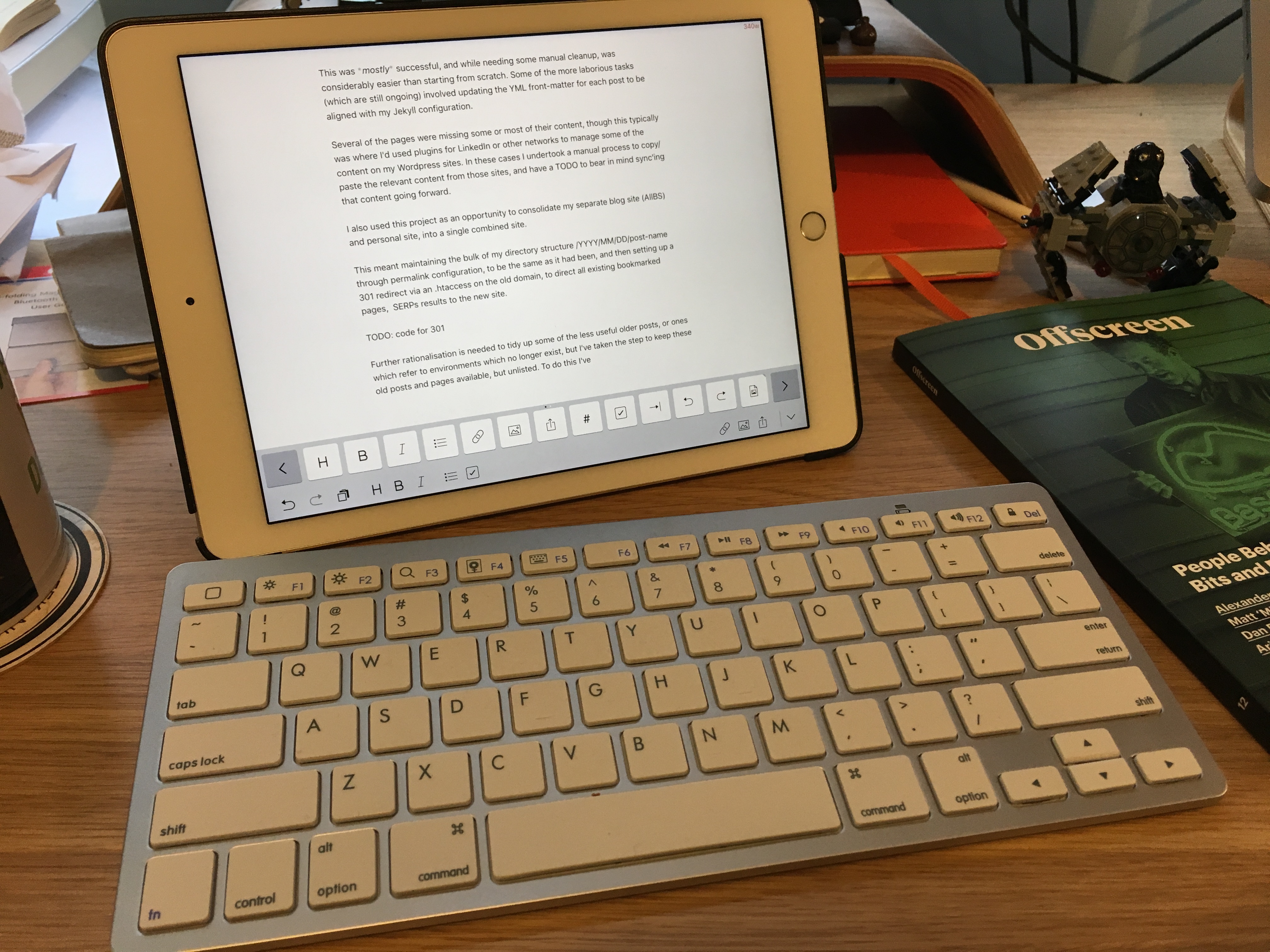Writing this post on an iPad